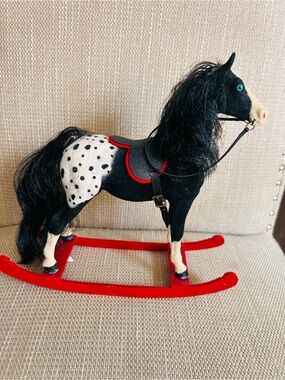 Rare BREYER FLOCKED BLACK APPALOOSA ROCKING HORSE 1985